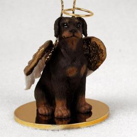 Doberman - Red - Uncropped - Angel Ornament