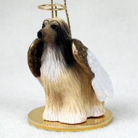 Afghan Hound - Tan and White - Angel Ornament