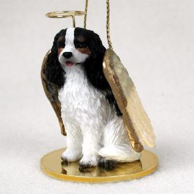 Cavalier King Charles Spaniel - Black and White - Angel Ornament