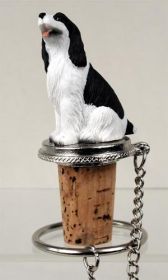 Springer Spaniel - Black and White - Bottle Stopper