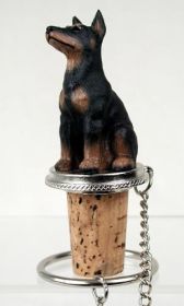 Doberman - Black - Bottle Stopper