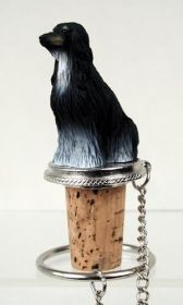 Afghan Hound - Black and White - Bottle Stopper