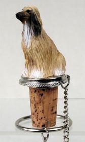 Afghan Hound - Tan and White - Bottle Stopper
