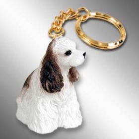 Cocker Spaniel - Brown and White - Keychain