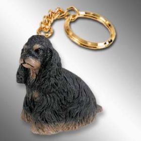 Cocker Spaniel - Black and Tan - Keychain