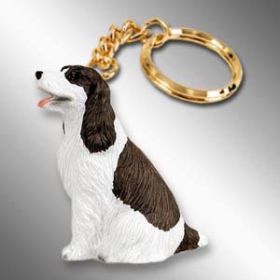Springer Spaniel - Liver and White - Keychain
