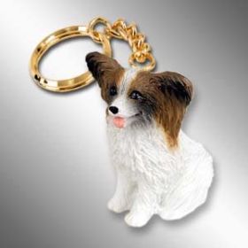 Papillon - Brown and White - Keychain