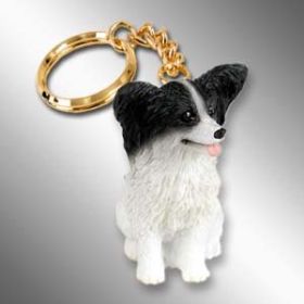 Papillon - Black and White - Keychain