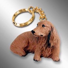 Dachshund - Longhair - Red - Keychain