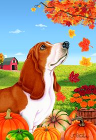 Basset Hound - Best of Breed Autumn Leaves Garden Flag