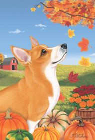 Corgi -Pembroke Best of Breed Autumn Leaves Garden Flag