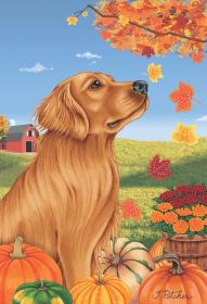 Golden Retriever - Red - Best of Breed Autumn Leaves Garden Flag