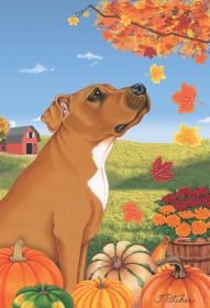 Pit Bull - Tan - Best of Breed Autumn Leaves Garden Flag
