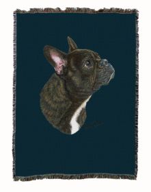 French Bulldog Cotton Woven Throw