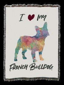 French Bulldog Splash Cotton Woven Throw