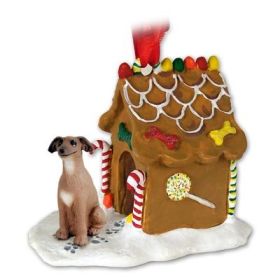 Italian Greyhound - Gingerbread House Ornament