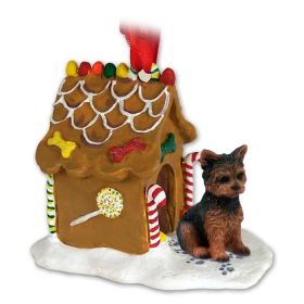 Yorkshire Terrier - Puppy Cut - Gingerbread House Ornament