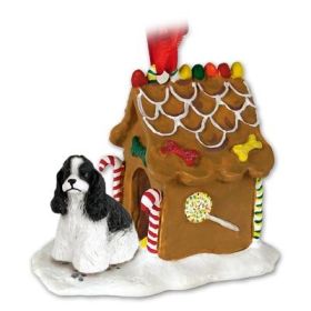 Cocker Spaniel - Black & White - Gingerbread House Ornament