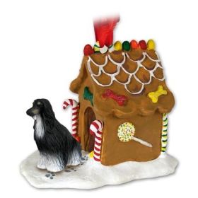 Afghan Hound - Black and White - Gingerbread House Ornament