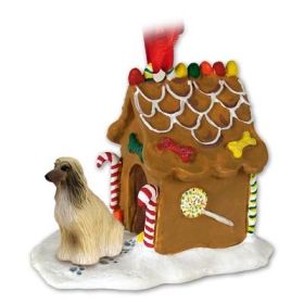 Afghan Hound - Tan and White - Gingerbread House Ornament