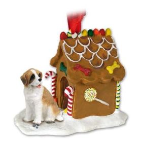 Saint Bernard - Rough Coat - Gingerbread House Ornament