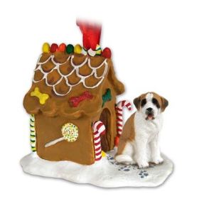 Saint Bernard - Smooth Coat - Gingerbread House Ornament