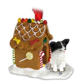 Papillon - Black and White - Gingerbread House Ornament