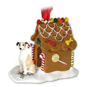 Greyhound - Tan and White - Gingerbread House Ornament