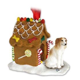 Borzoi - Gingerbread House Ornament