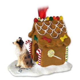 Australian Shepherd - Brown - Docked - Gingerbread House Ornament