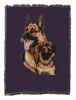 German Shepherd with Puppy Cotton Woven Throw