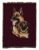 German Shepherd with Puppy Cotton Woven Throw