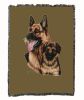 German Shepherd with Puppy Cotton Woven Throw