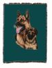 German Shepherd with Puppy Cotton Woven Throw