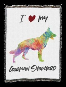 German Shepherd Splash Cotton Woven Throw