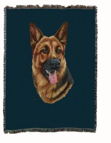 German Shepherd 3 Cotton Woven Throw