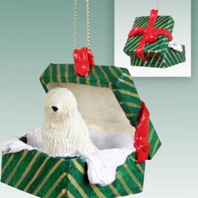 Komondor Green Gift Box Ornament