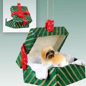 Lhasa Apso - Brown - Sport Cut - Green Gift Box Ornament