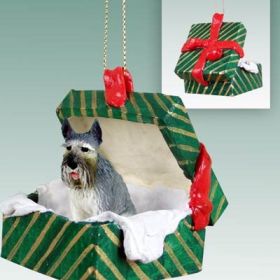 Giant Schnauzer - Gray - Green Gift Box Ornament