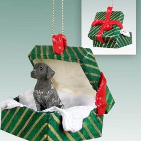 German Shorthaired Pointer - Green Gift Box Ornament