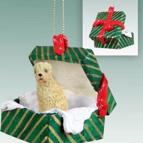 Soft Coated Wheaten Terrier Green Gift Box Ornament