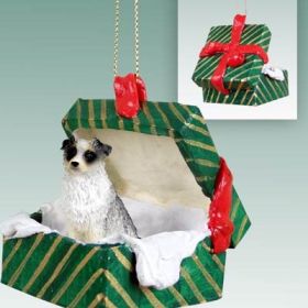 Australian Shepherd - Blue - Green Gift Box Ornament