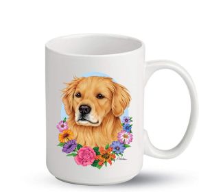 Golden Retriever - Best of Breed PItcher Flower Mugs