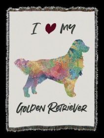 Golden Retriever Splash Cotton Woven Throw