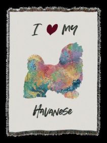 Havanese Splash Cotton Woven Throw