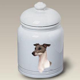 Italian Greyhound - Blue and White - Best of Breed Ceramic Treat Jar