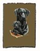 Labrador Retriever - Black - with Puppy Cotton Woven Throw