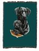 Labrador Retriever - Black - with Puppy Cotton Woven Throw