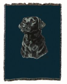 Labrador Retriever - Black - Cotton Woven Throw