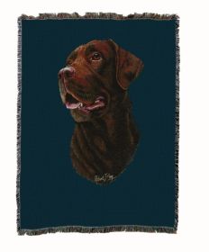 Labrador Retriever 1 - Chocolate - Cotton Woven Throw